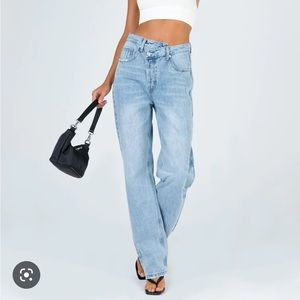 Princess Polly Asymmetrical Straight Leg Jean